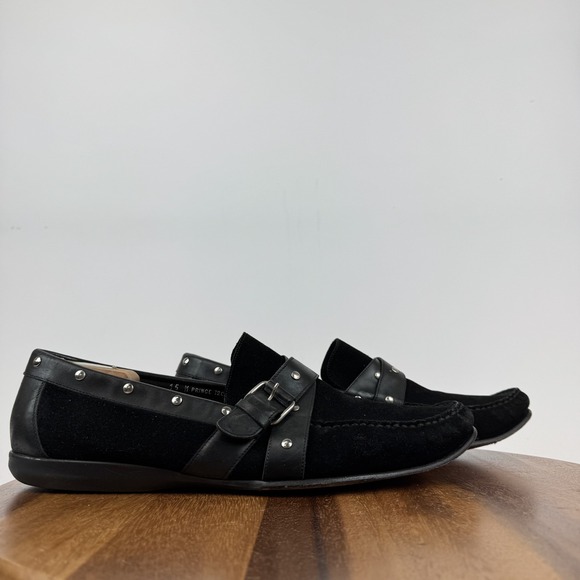 Mens Donald J Pliner Princ Black Suede Slip On Dress Shoes Loafers Size 15 M GUC Mens Donald J Pliner Princ Black Suede Slip On Dress Shoes Loafers Size 15 M GUC
